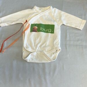 Parade Organic cotton kimono style Cream Baby Onesie
